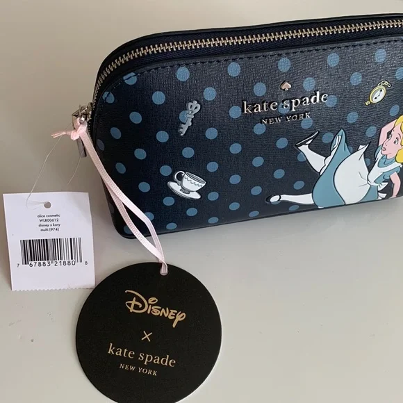 NWT! Kate x Disney Alice in wonderland limited edition Cosmetic Bag/pouch. - Picture 7 of 14